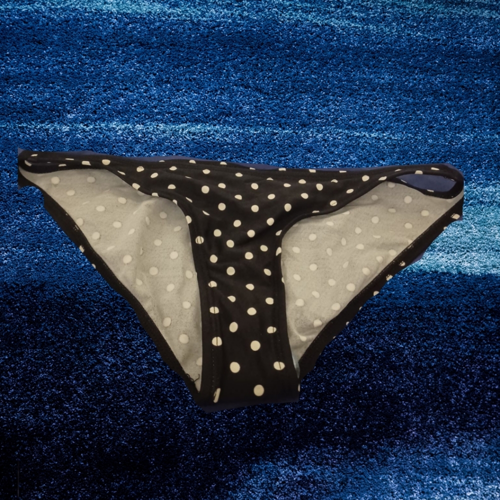 KAMALI KULTURE BLACK POLKA DOT HIPSTER BIKINI BOTTOM SIZE S